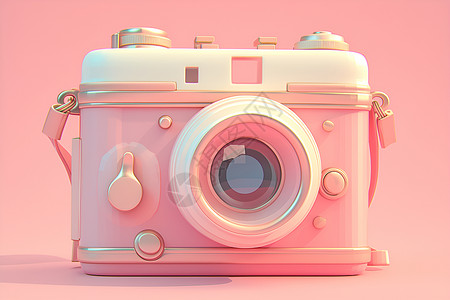粉色的相机图标背景图片