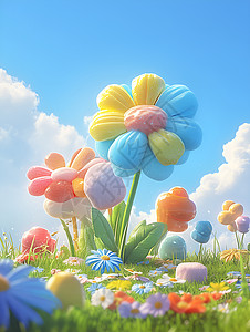 彩虹之梦花卉背景图片
