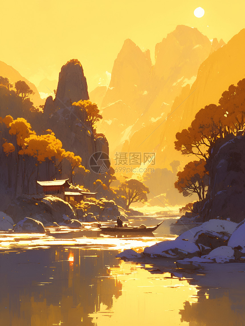 日出时分的庐山美景图片