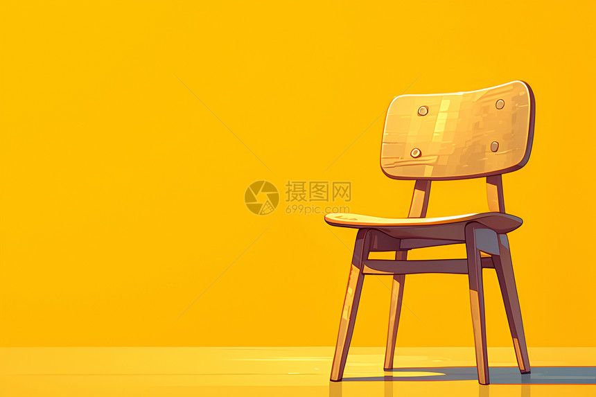 黄色背景中的椅子图片
