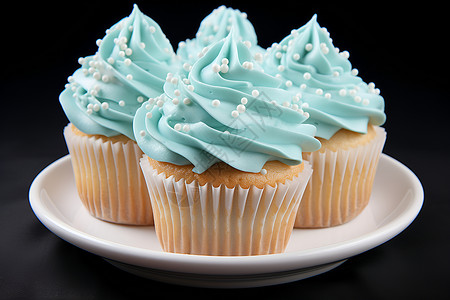 蓝色杯子蛋糕背景图片