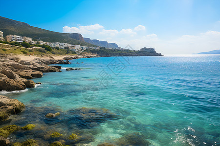 碧蓝海水背景图片