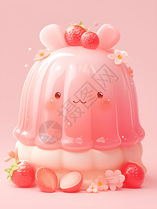 甜蜜可爱的果冻蛋糕背景图片