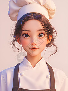 小女孩戴着厨师帽背景图片