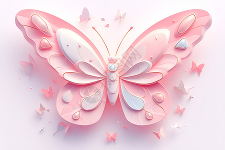 粉色粘土蝴蝶背景图片