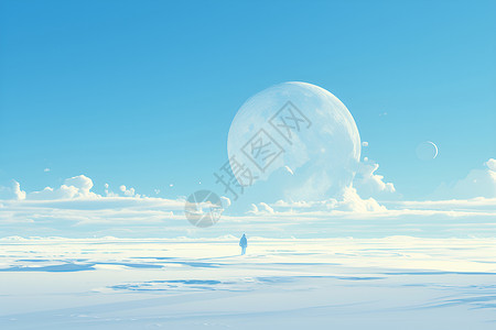 月球背面的朋克风格插画背景图片