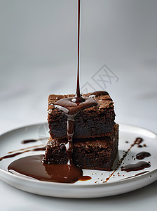 巧克力蛋糕的甜蜜诱惑背景图片