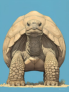 爬行的乌龟玄武神兽插画