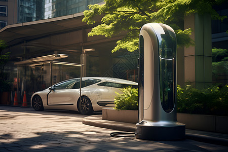 新能源充电站里的汽车高清图片