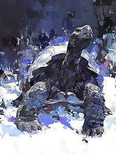 寒冬之龟背景图片