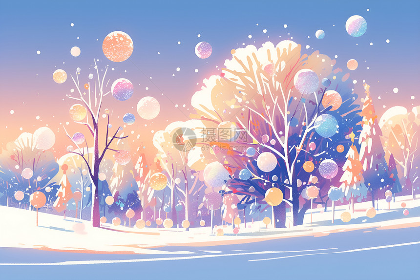 冬日甜蜜的冰糖树图片