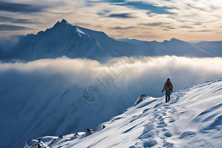 冰山攀岩攀登冰山的人背景