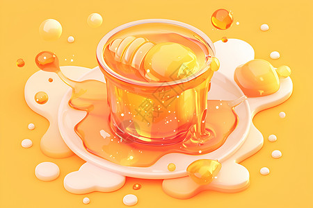 液体气泡蜂蜜图标插画