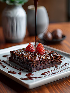 巧克力布朗尼蛋糕高清图片