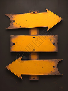 路标指示标治牌双向指示路牌插画