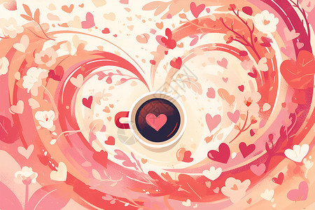 浪漫的咖啡杯背景图片