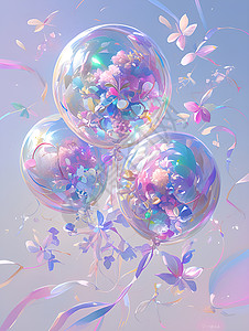 梦幻色彩气球背景图片