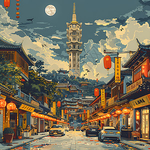 广州城市生活背景图片