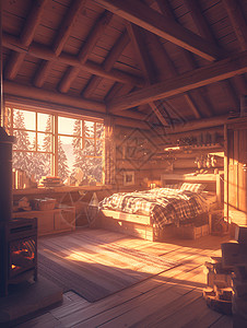 温暖的小屋背景图片