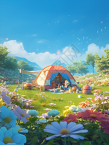 户外野营帐篷背景图片
