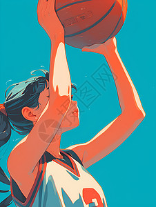 漫画内的篮球少女背景图片