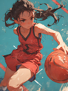 设计的动漫篮球少女背景图片