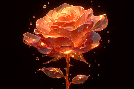 水滴玫瑰玫瑰之梦插画