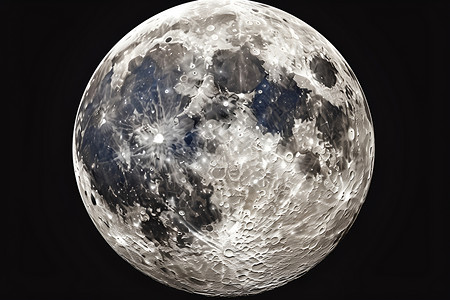 月亮表面暗夜里的月球插画