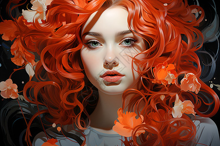 红发女子艺术红发的高清图片
