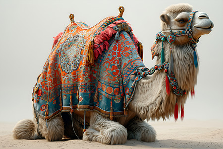 摄图网吉祥物双峰骆驼背景
