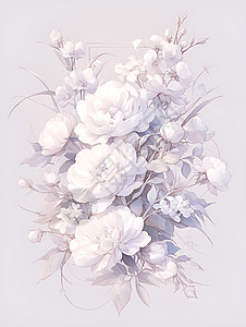 清新的白色花朵背景图片