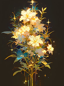 发光的白色花朵背景图片