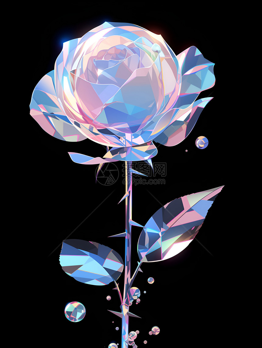 神秘幻彩水晶玫瑰图片