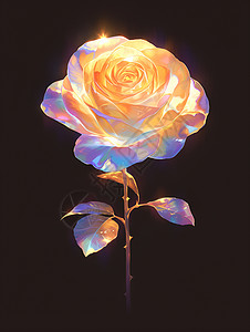 玫瑰黄玫瑰发光的黄玫瑰插画