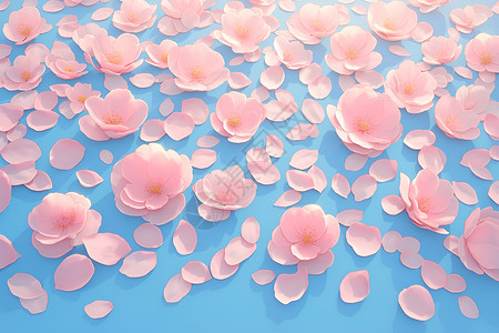 梦幻粉色花瓣背景图片