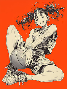 篮球少女的形象背景图片