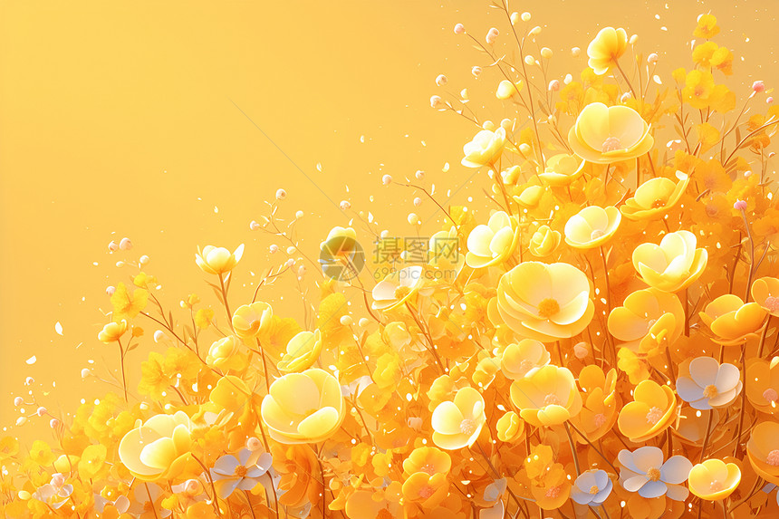 黄色花朵的盛开图片