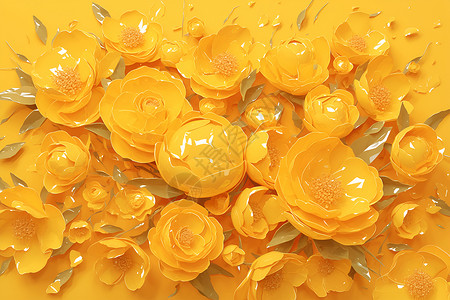 抽象黄色鲜花背景背景图片