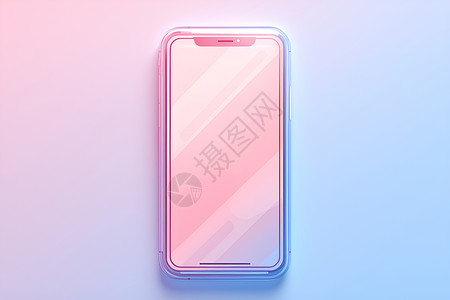 粉色的透明手机壳插画
