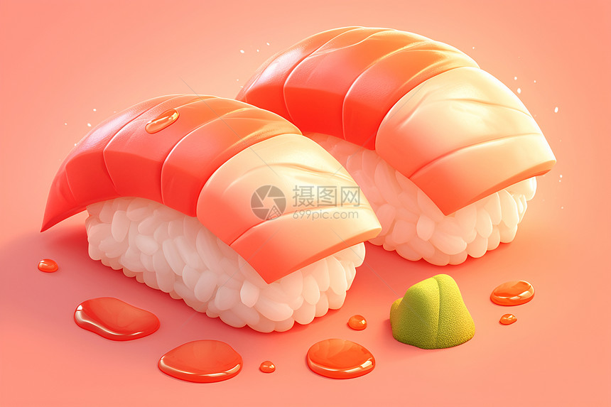 新鲜美味的寿司图片