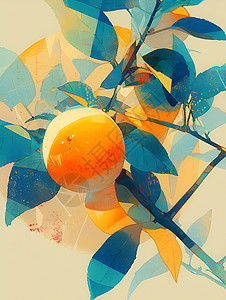 柔和色彩下的柿子之美背景图片