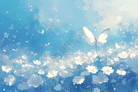 飞舞在花海的蝴蝶背景图片