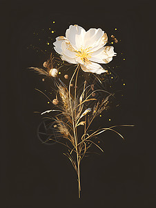 白花绽放的艺术背景图片
