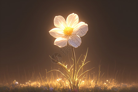 夜幕下绽放的孤独之花背景图片