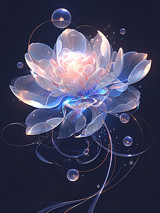 水晶色彩的抽象花卉背景图片