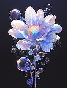 绽放的水晶花朵背景图片