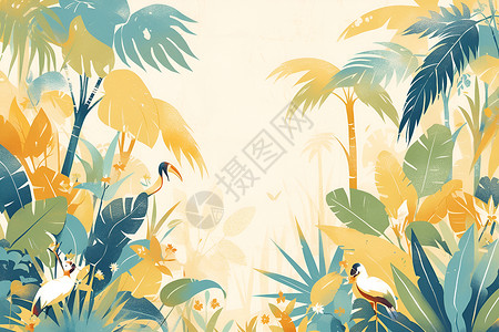 热带丛林之境插画
