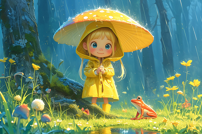 雨中奇幻的童话世界图片