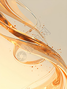 光学膜抽象化水流金色背景插画
