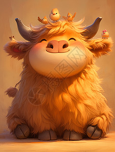 西藏牦牛可爱的牦牛插画插画